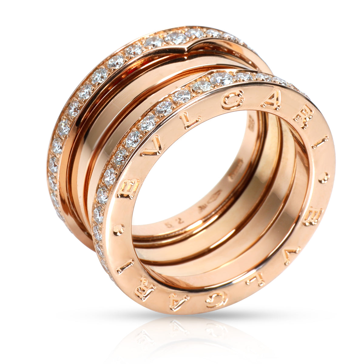 Bulgari B.zero1 Diamond Ring in 18K Rose Gold 1.56 CTW