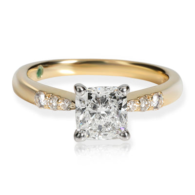 GIA Certified Cushion Diamond Engagement Ring in 14KT Yellow Gold F SI2 1.11 CTW