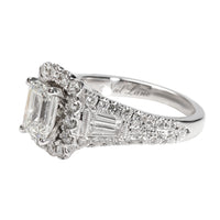Neil Lane Halo Emerald Diamond Engagement Ring in 14K White Gold I SI1 1.85 CTW