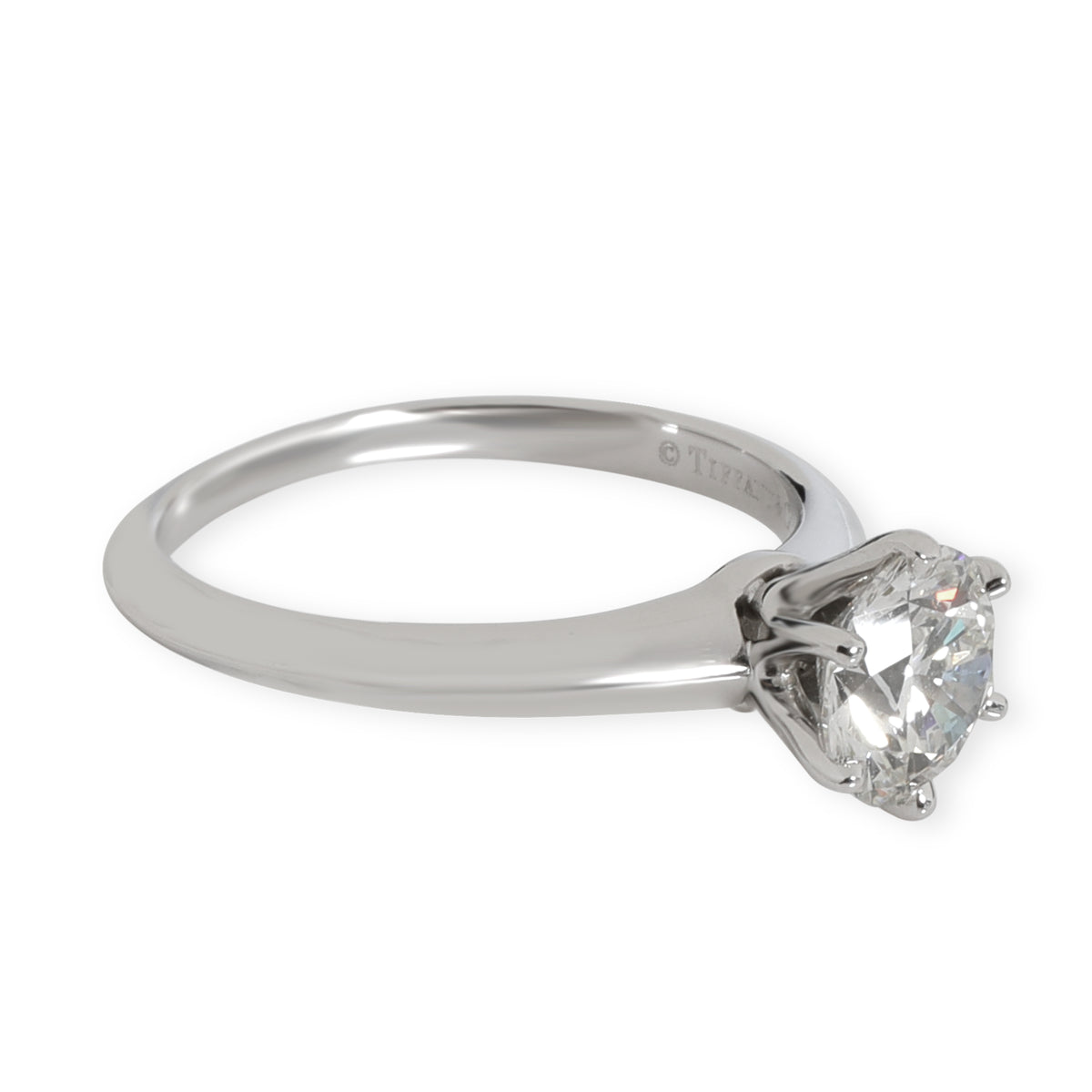 Tiffany & Co. Diamond Solitaire Engagement Ring in Platinum G VVS2 1.17 CTW