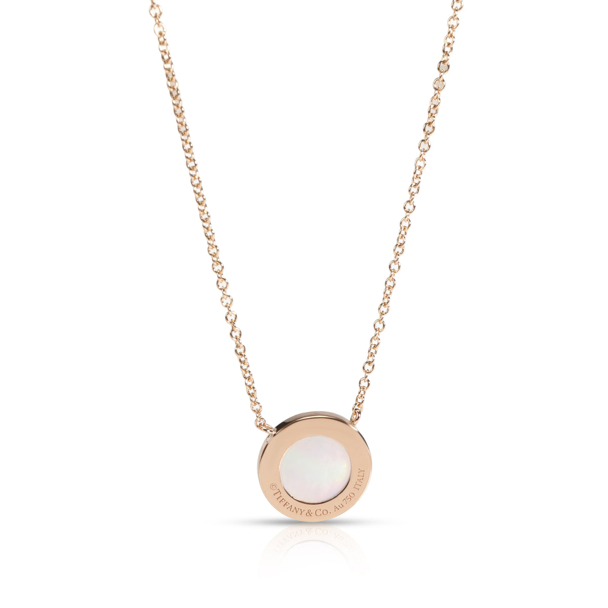 Tiffany T Diamond and Mother-of-Pearl Circle Pendant in 18k Rose