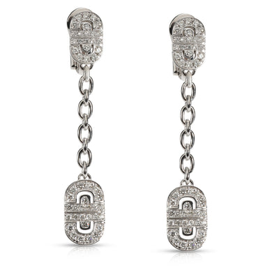 Bulgari Parentesi Diamond Drop Earrings in 18K White Gold 1.00 CTW