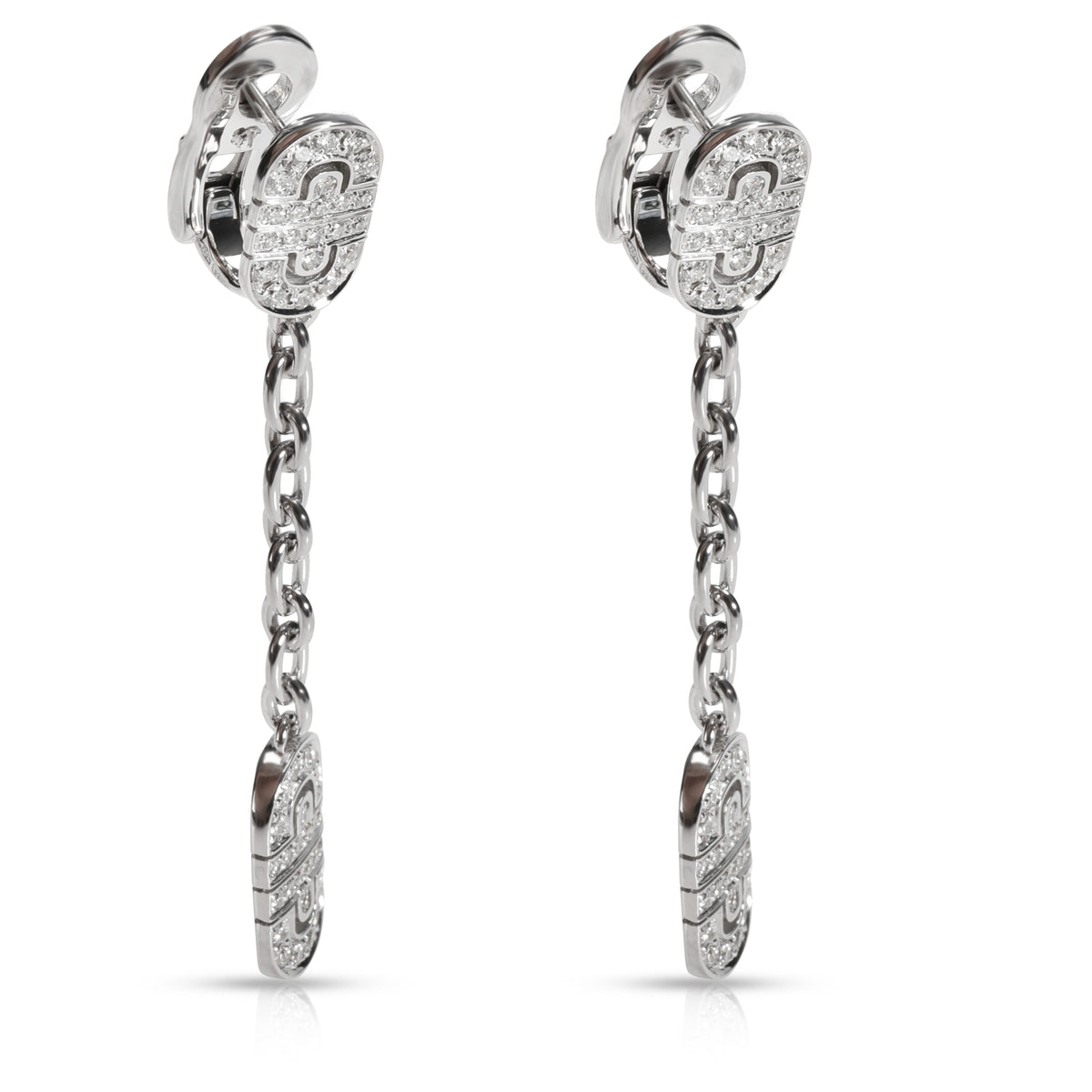 Bulgari Parentesi Diamond Drop Earrings in 18K White Gold 1.00 CTW