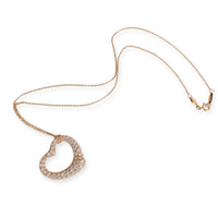 Tiffany & Co. Elsa Peretti Diamond Open Heart Necklace in 18K Rose Gold 2 CTW