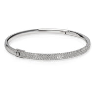 Tiffany Metro Three Row Diamond Hinged Bangle in 18K White Gold 1.26 CTW