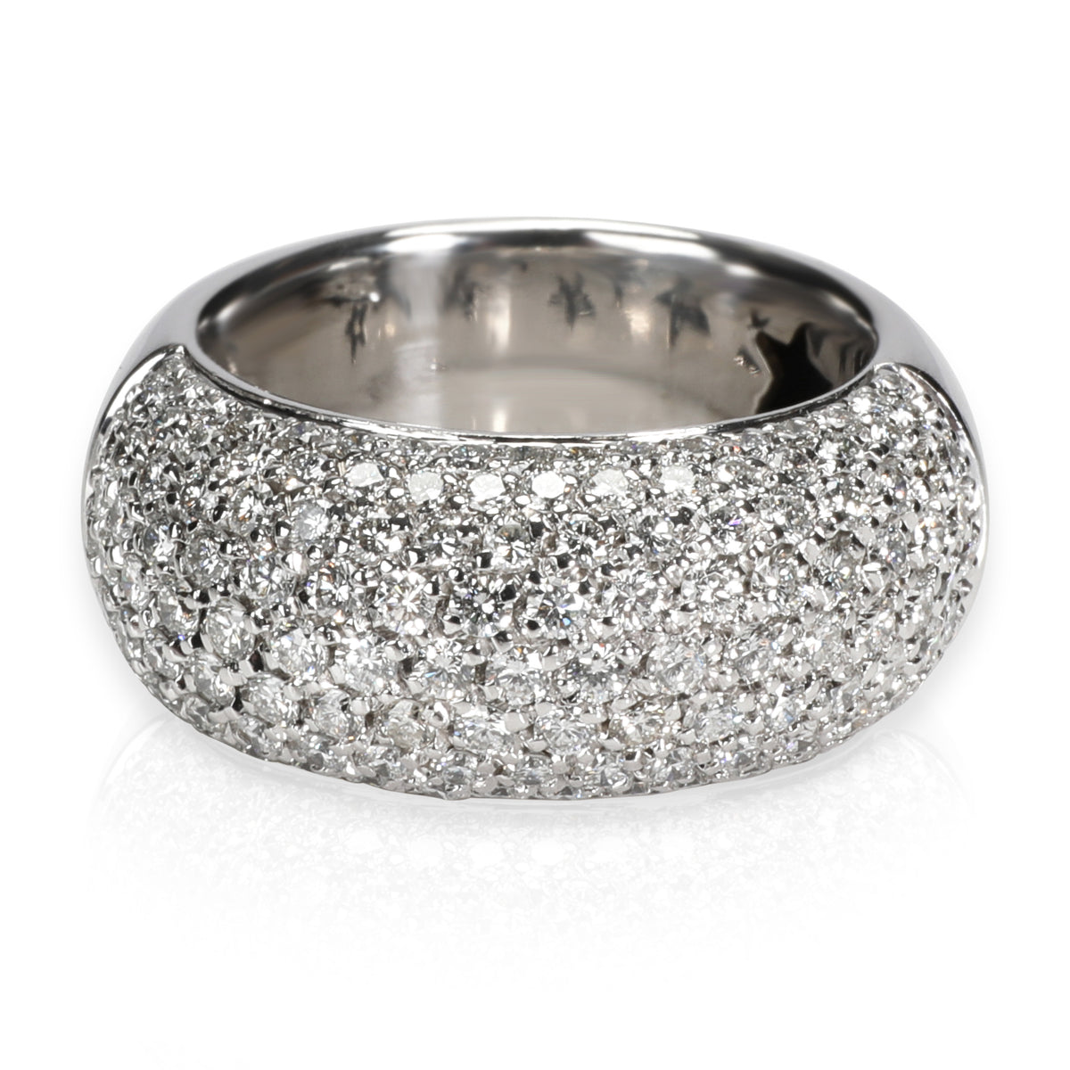 H. Stern Wide Pave Diamond Ring in 18K White Gold 1.89 CTW