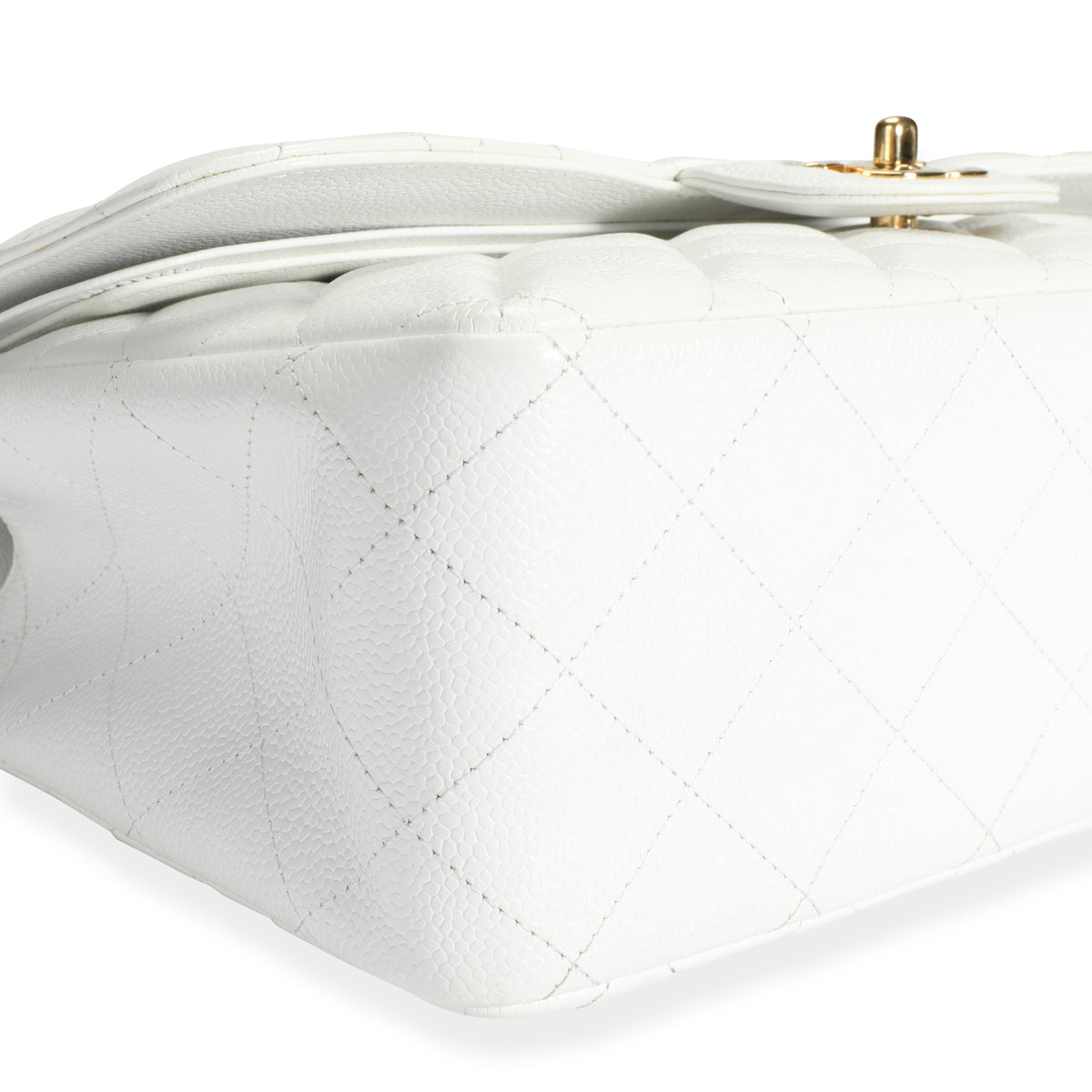 Chanel White Caviar Quilted Classic Jumbo Double Flap Bag by WP Diamonds –  myGemma