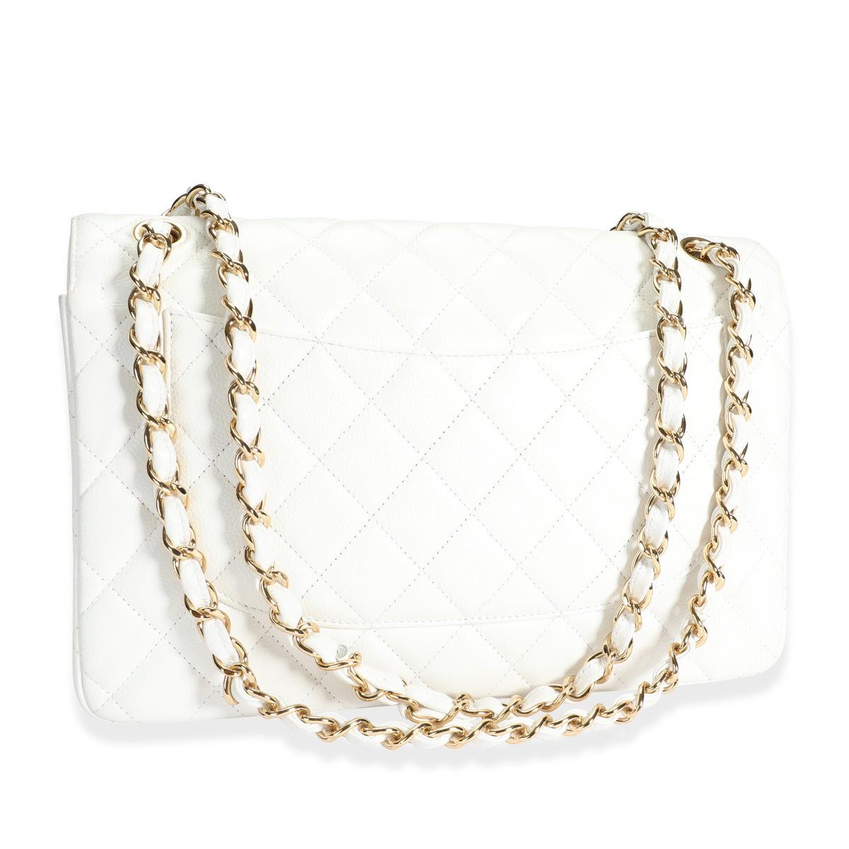 Chanel White Caviar Quilted Classic Jumbo Double Flap Bag by WP Diamonds –  myGemma