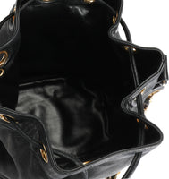 Chanel Vintage Black Lambskin Drawstring Bucket Bag