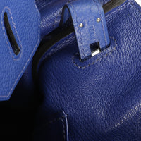 Hermès Bleu Électrique Clémence Birkin 30 with Palladium Hardware