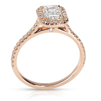 James Allen Emerald Diamond Engagement Ring in 14K Rose Gold GIA E VVS2 1.44 CTW