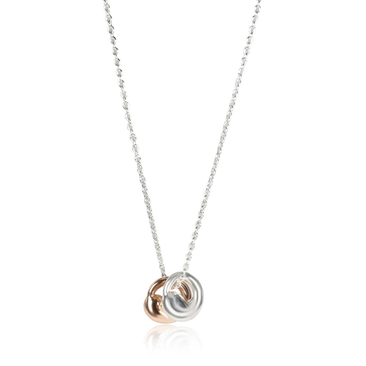 Tiffany Elsa Peretti Mini Eternal Circle Necklace in 18K Pink Gold & Silver