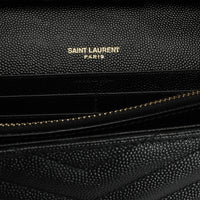 Saint Laurent Black Grain de Poudre Envelope Chain Wallet