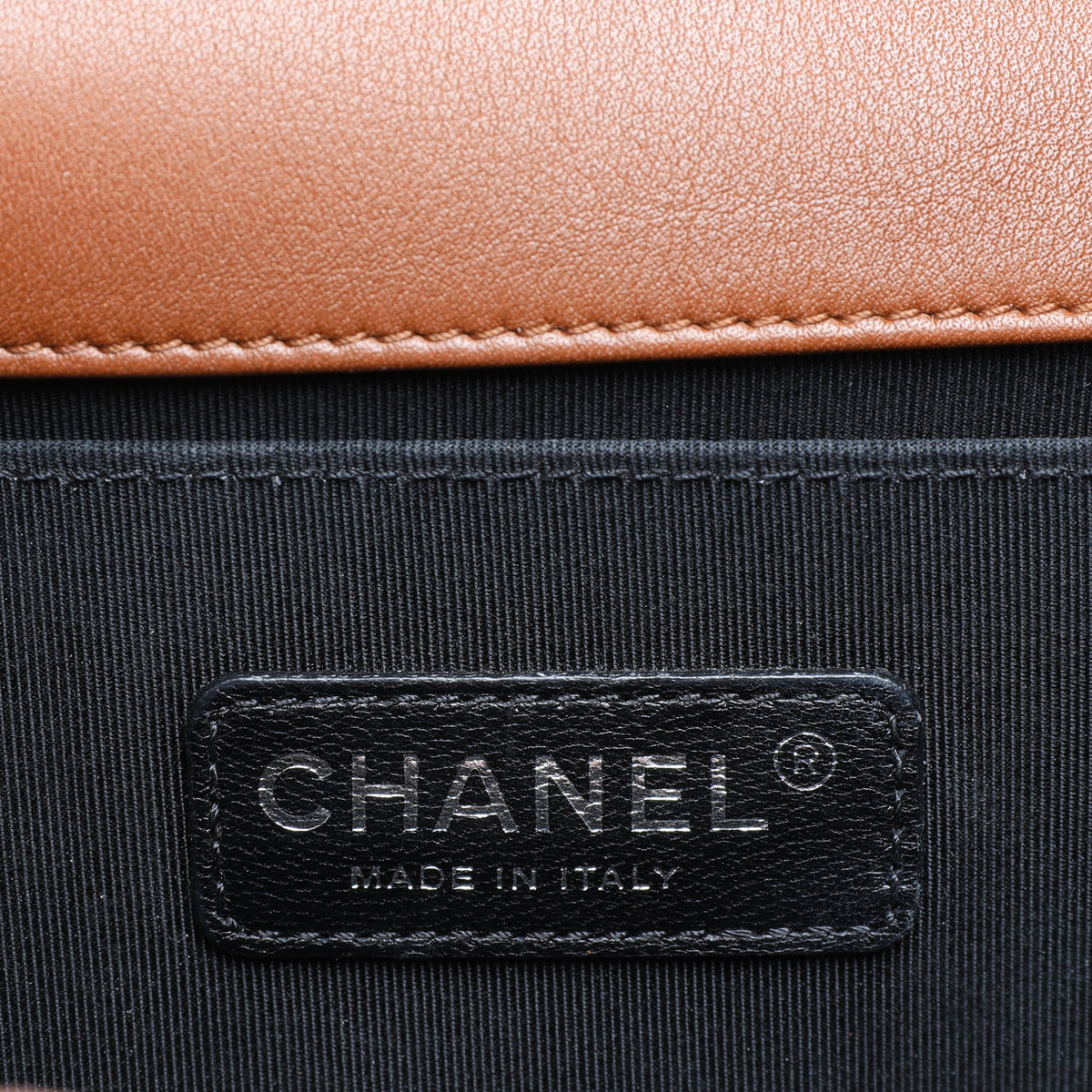 Chanel Brown Tooled Leather Cordoba Medium Boy Bag with Ruthenium Hardware