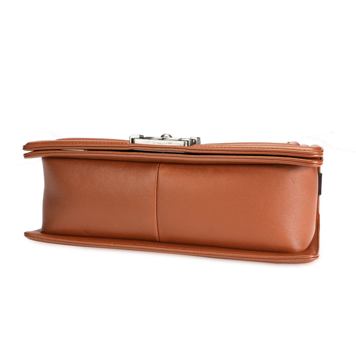 Chanel Brown Tooled Leather Cordoba Medium Boy Bag with Ruthenium Hardware