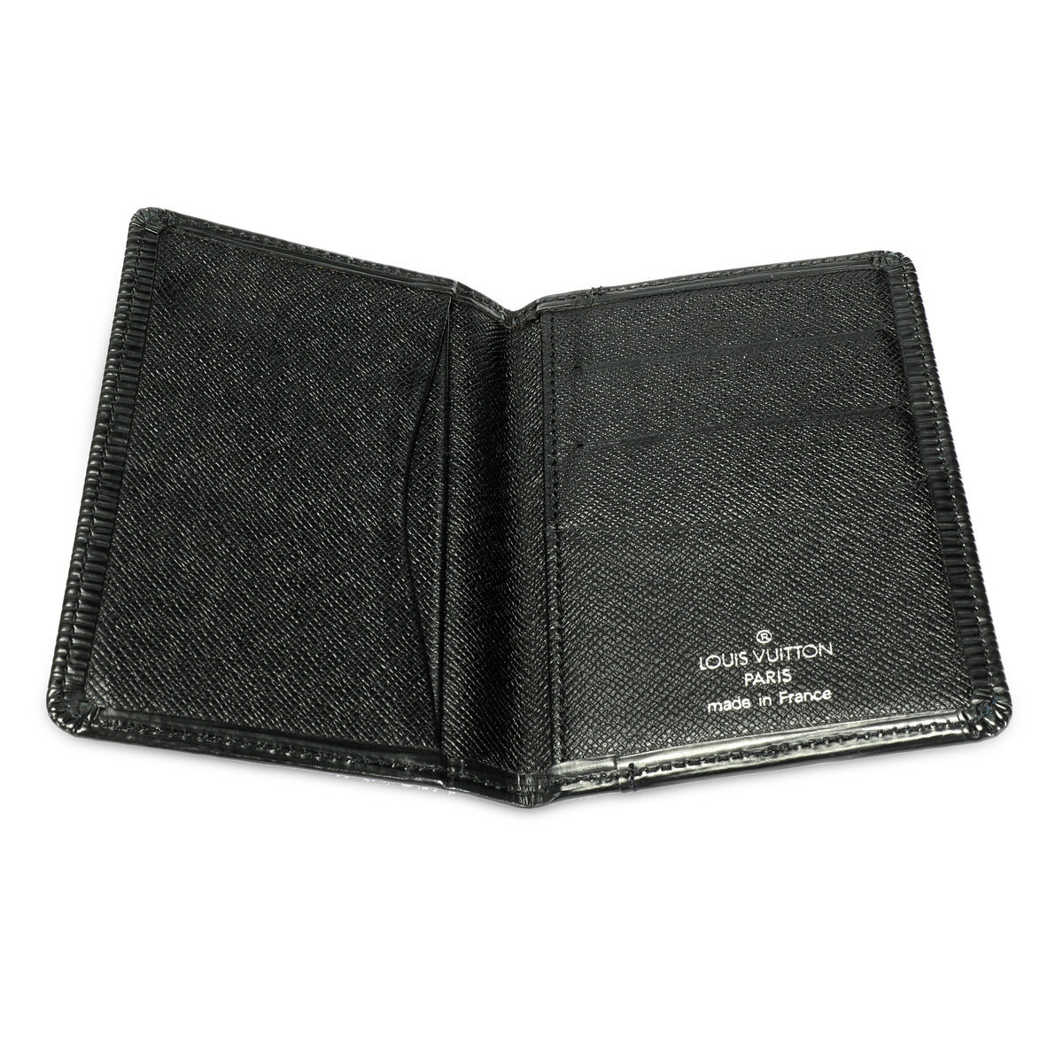 Auth LOUIS VUITTON Pocket Organizer Epi Noir Card Holder M61821