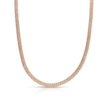 Created Sapphire NaHoku  White Sapphire Filled Mesh Necklace in 14K Rose Gold