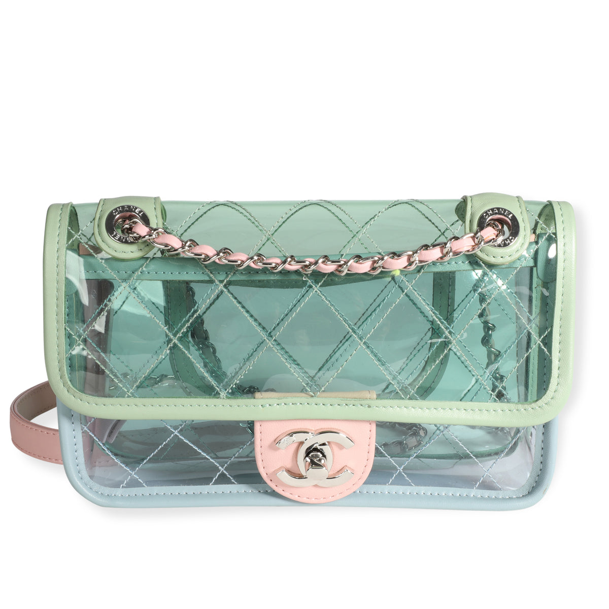 Chanel PVC Coco Splash Mini Flap Bag Pink Blue Green