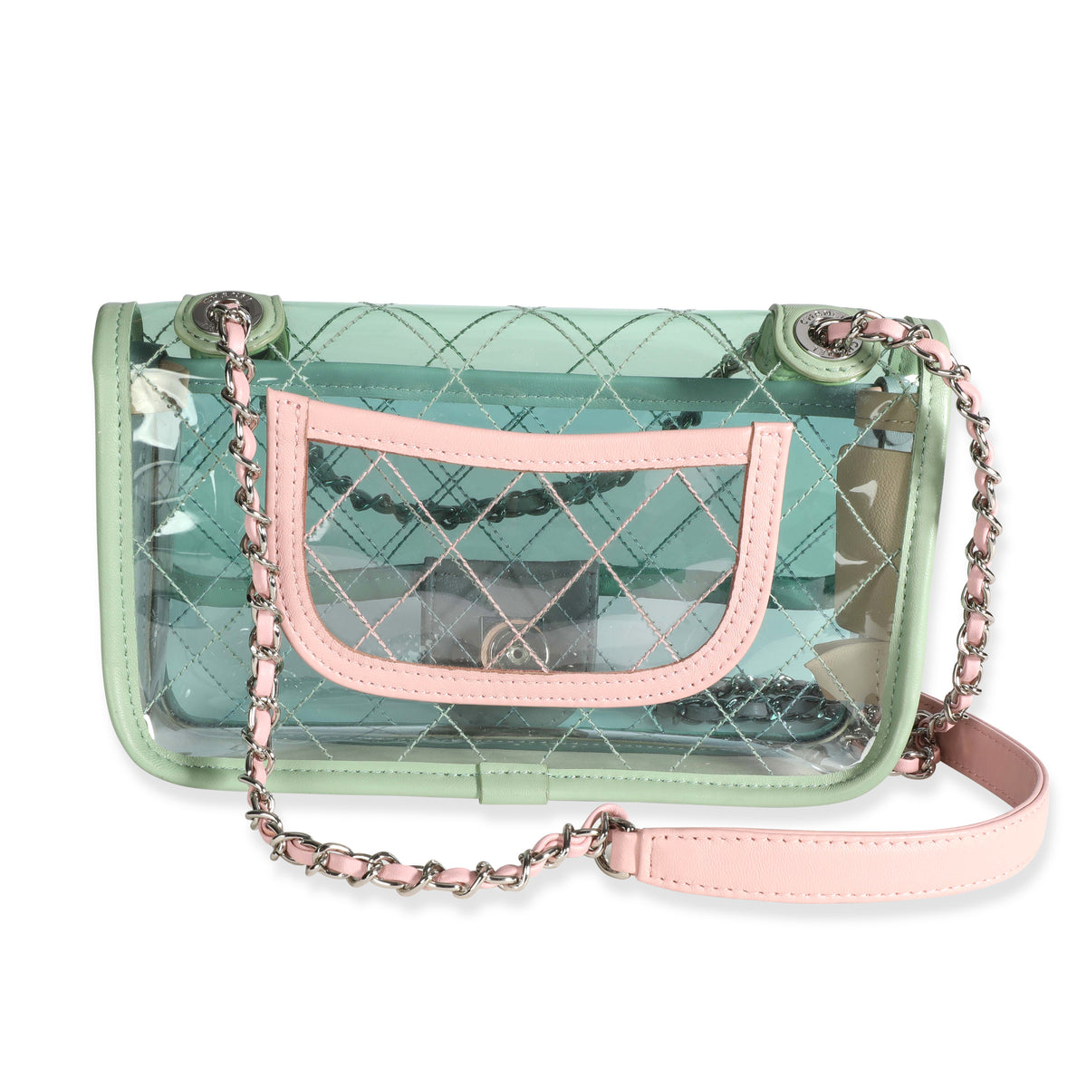 Chanel Coco Splash PVC Medium Flap Bag Blue/Green/Pink Silver