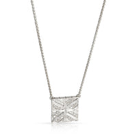 John Hardy Modern Chain Diamond Square Pendant Necklace Sterling Silver 0.25 CTW