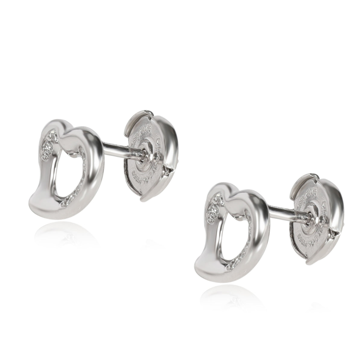 Tiffany & Co. Elsa Peretti Open Heart Diamond Earrings in Platinum 0.20 CTW