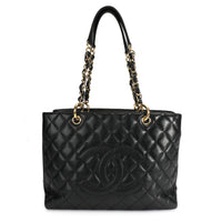 Chanel Black Caviar Quilted Grand Shopping Tote