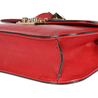Valentino Red Leather Rockstud Glam Lock Bag
