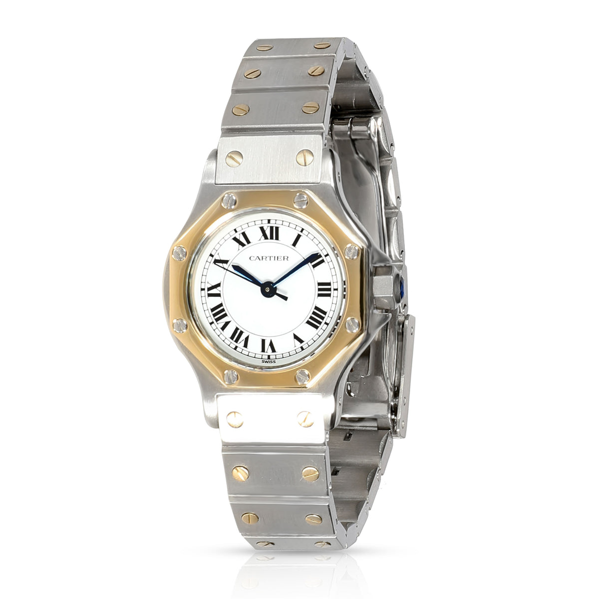 Cartier Santos Ronde 0907 Womens Watch in 18kt Stainless Steel/Yellow Gold