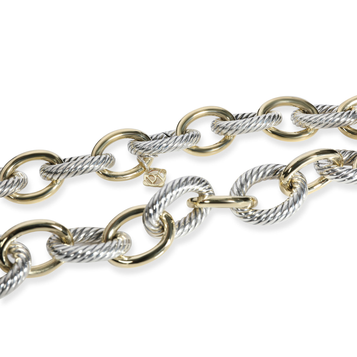 David Yurman Cable Chain Necklace in 18K Yellow Gold & Sterling Silver