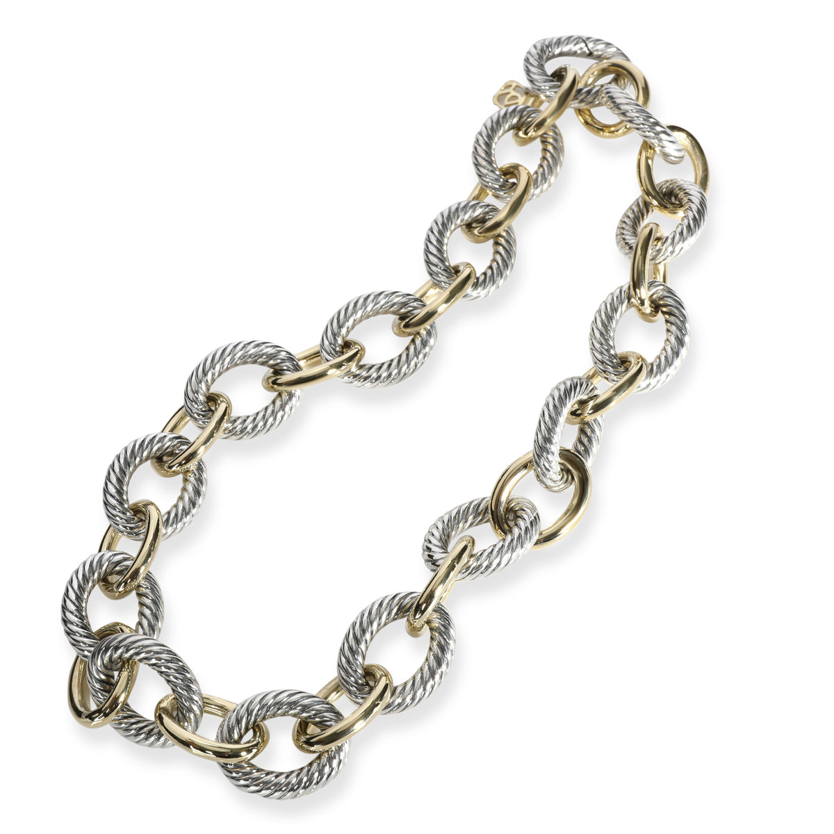 David Yurman Cable Chain Necklace in 18K Yellow Gold & Sterling Silver