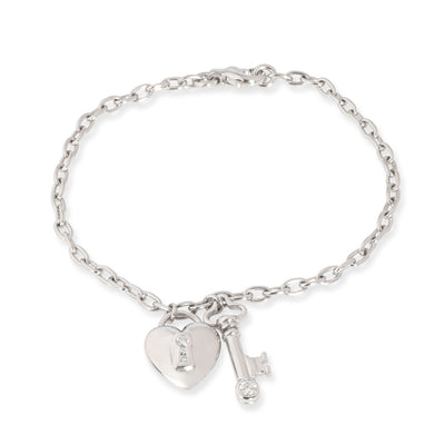 Tiffany & Co. Heart Locket Key Diamond Bracelet in  Platinum 0.22 CTW