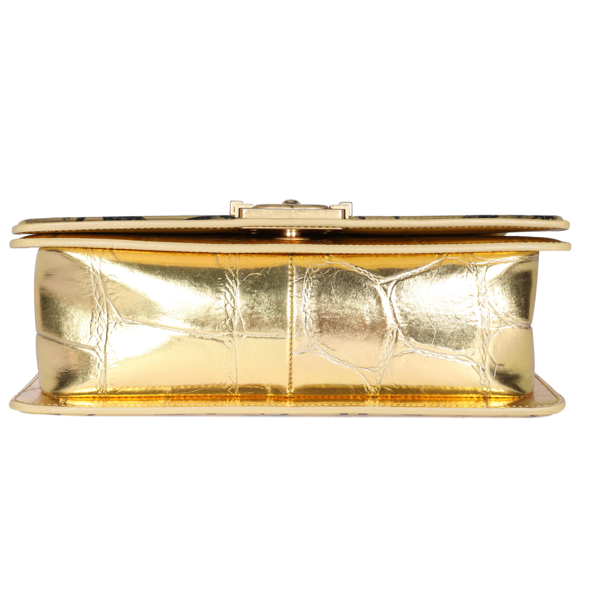 chanel gold croc bag