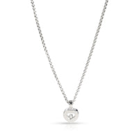 Chopard Happy Heart Diamond Necklace in 18K White Gold 0.05 CTW