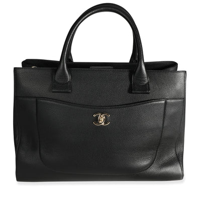 Chanel Black Grained Calfskin Neo Executive Shopper Tote