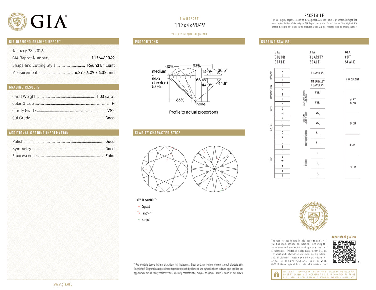 Certified 1.03 Ct  cut   Loose Diamond