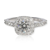 Halo Diamond Engagement Ring in  Platinum H VS1 1.36 CTW