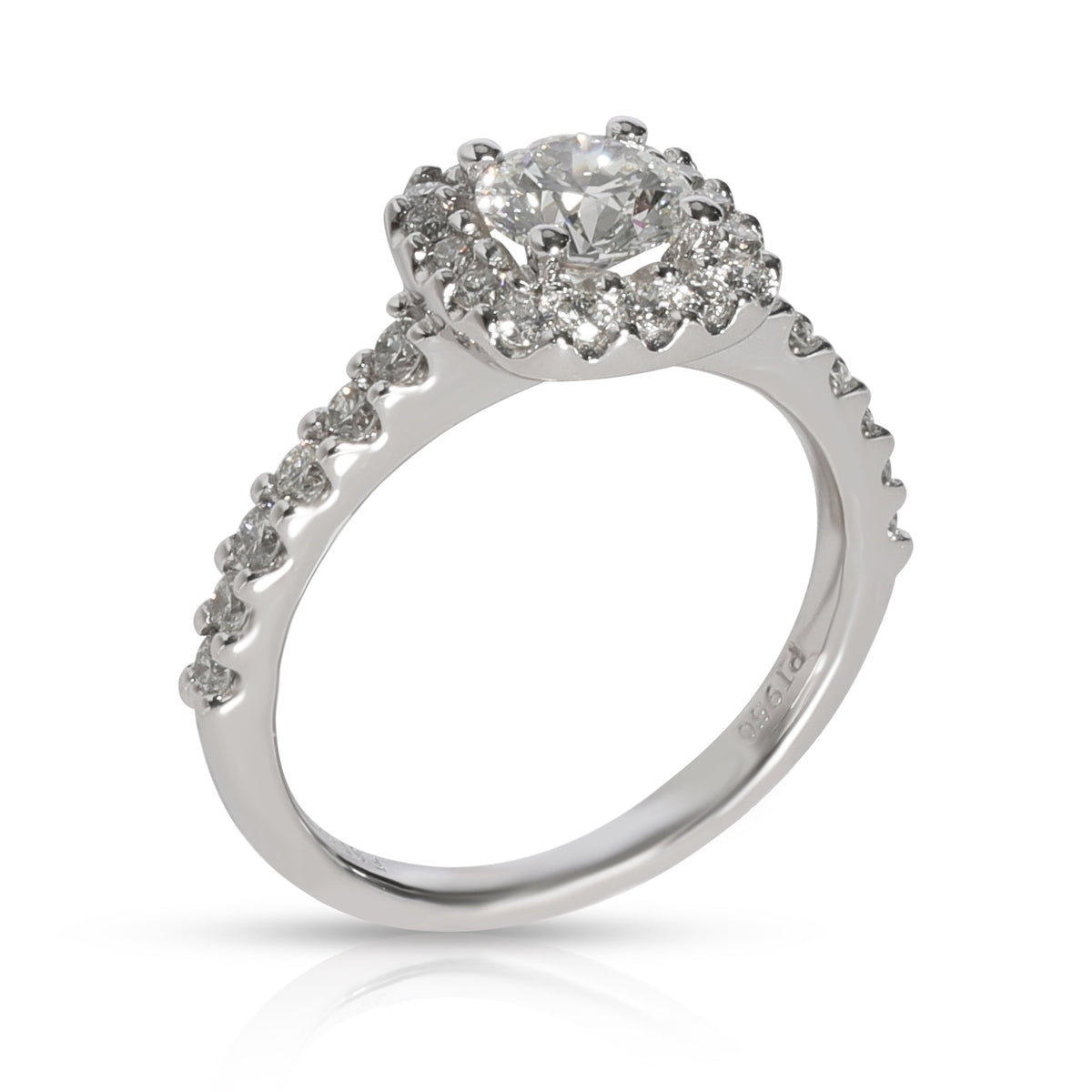 Halo Diamond Engagement Ring in  Platinum H VS1 1.36 CTW