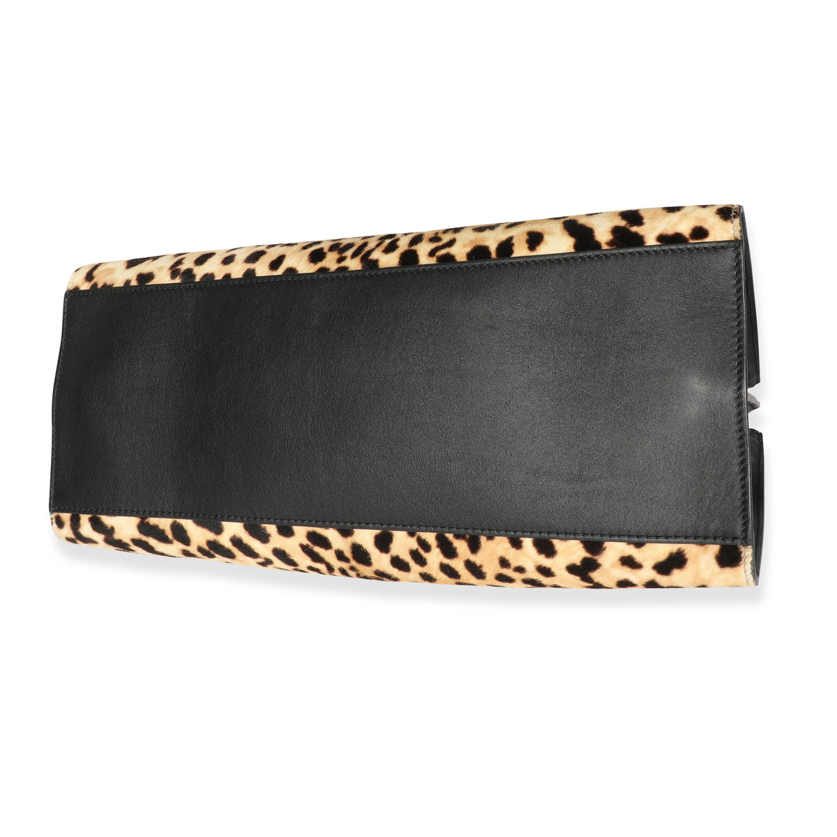 Gucci Leopard-Printed Calf Hair Nymphaea Bamboo Top Handle Tote