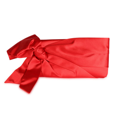 Valentino Red Satin Bow Clutch