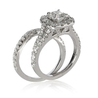 Neil Lane Diamond Halo Wedding Set in 14K White Gold 2.50 CTW