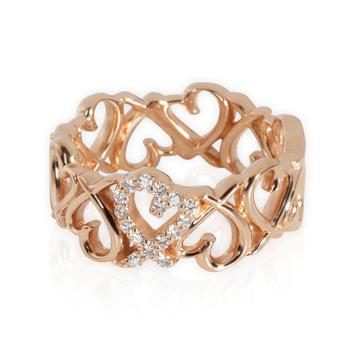 Tiffany & Co. Paloma Picasso Loving Heart Diamond Ring in 18K Rose Gold 0.05 CTW