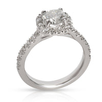 GIA Certified Halo Diamond Engagement Ring in 14K White Gold G I1 1.13 CTW