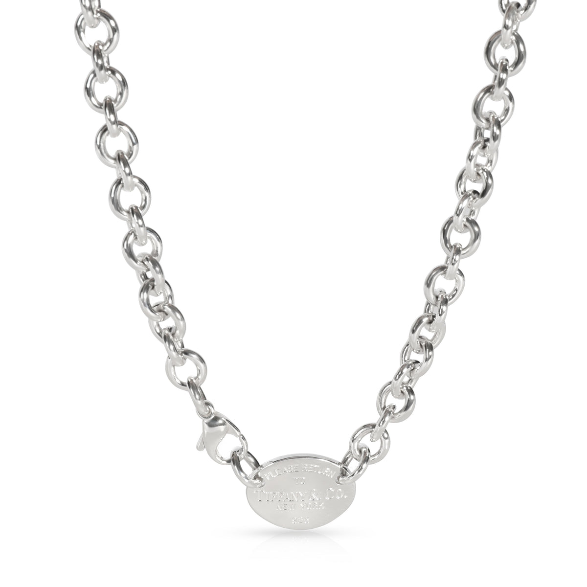 Return to Tiffany Oval Tag Necklace in  Sterling Silver