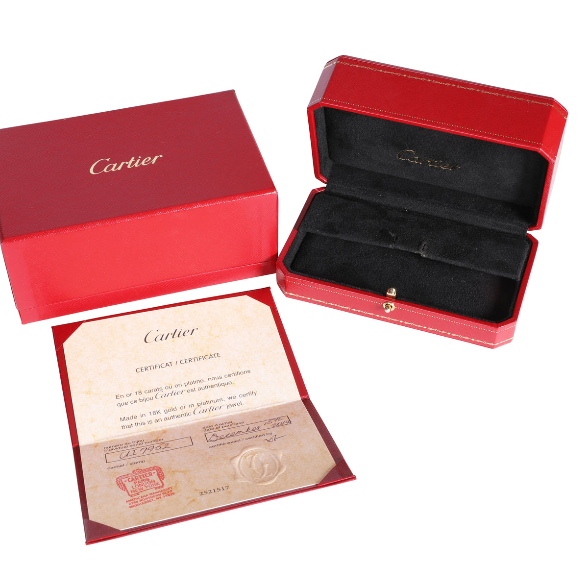 Cartier Trinity Diamond Earrings in 18K White Gold & Ceramic 0.19 CTW