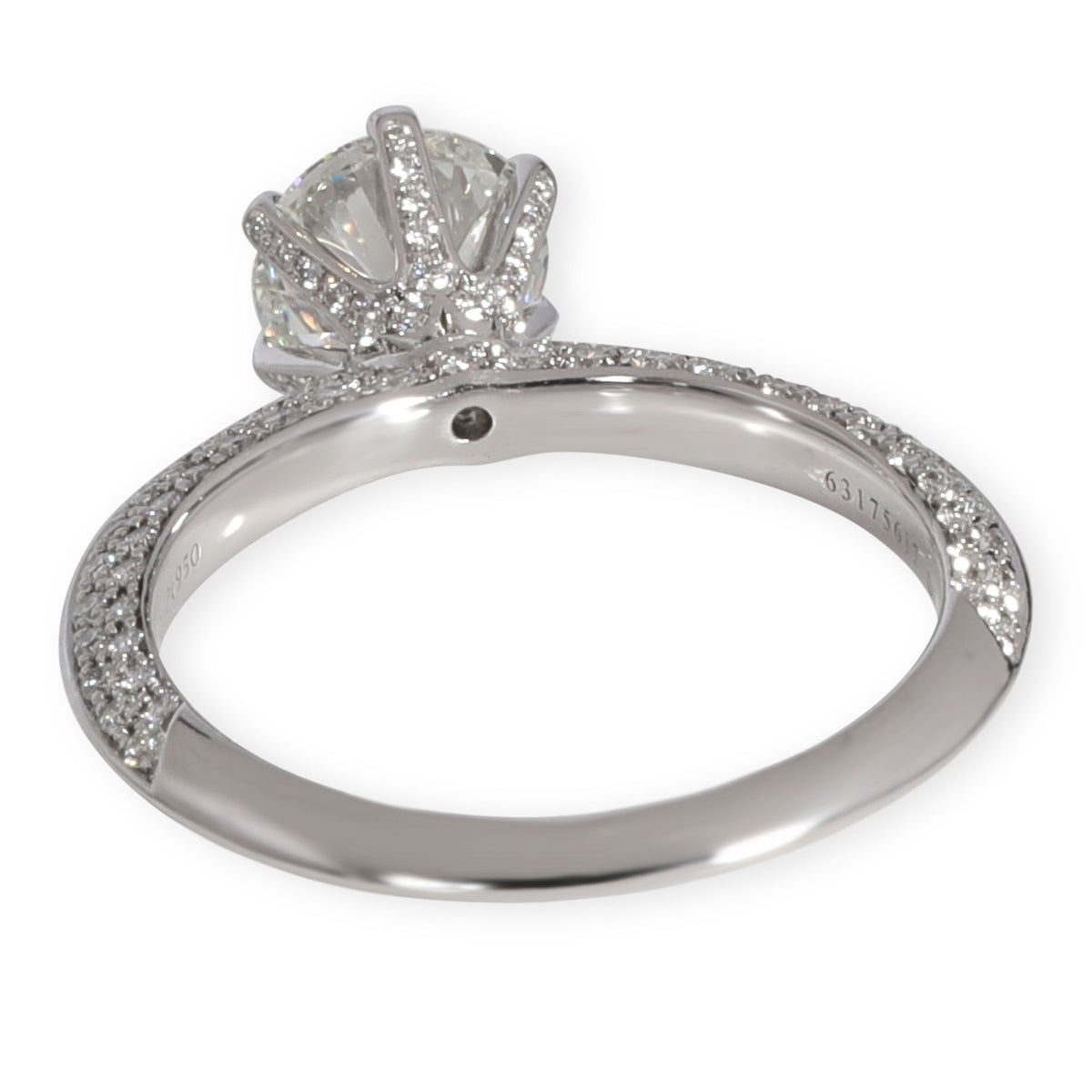 Tiffany & Co. Pave Diamond Engagement Ring in  Platinum G VVS 1.41ctw