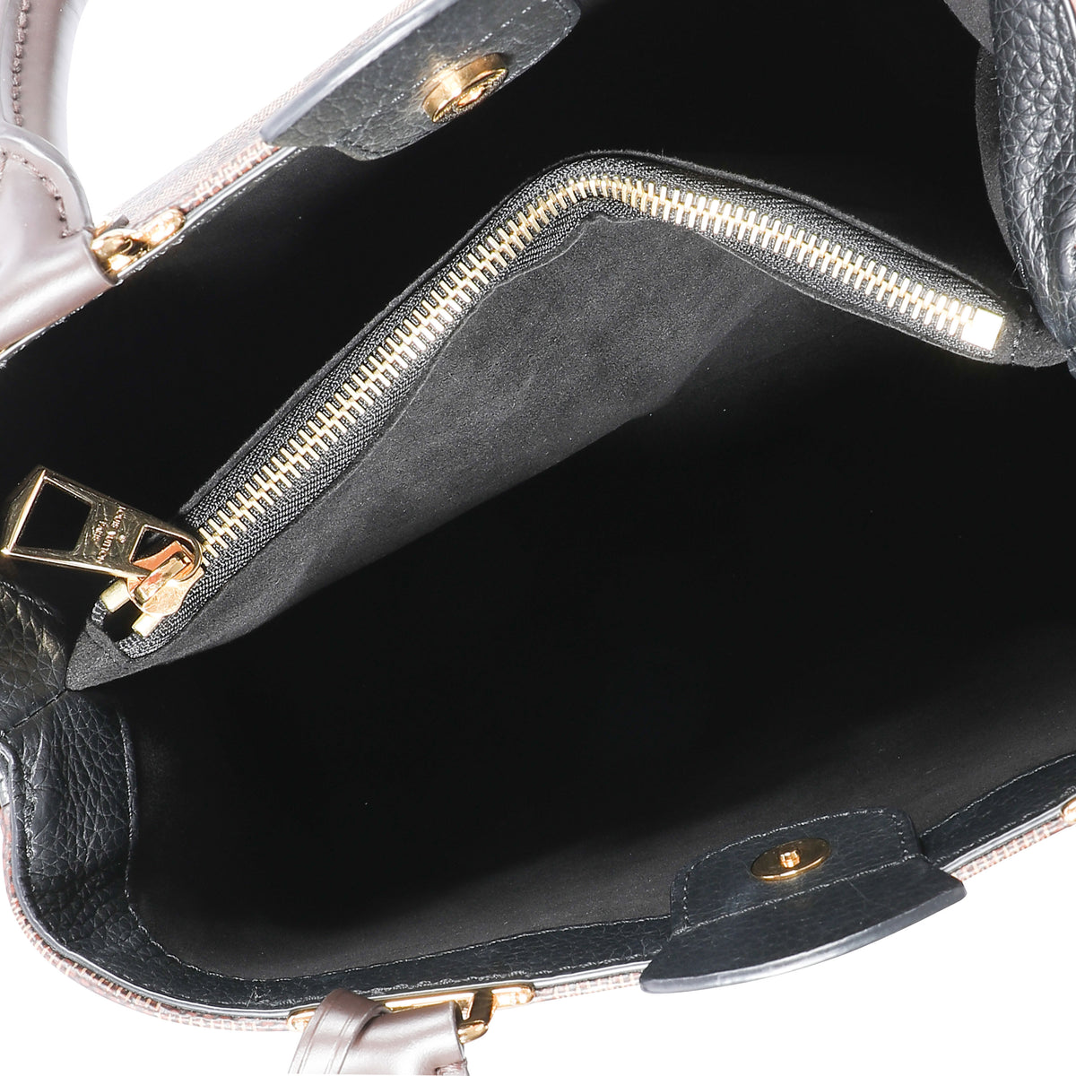 tas satchel Louis Vuitton Brittany Damier Ebene & Taurilon Leather