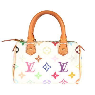 Louis Vuitton x Takashi Murakami White Monogram Multicolore Mini Speedy HL Bag