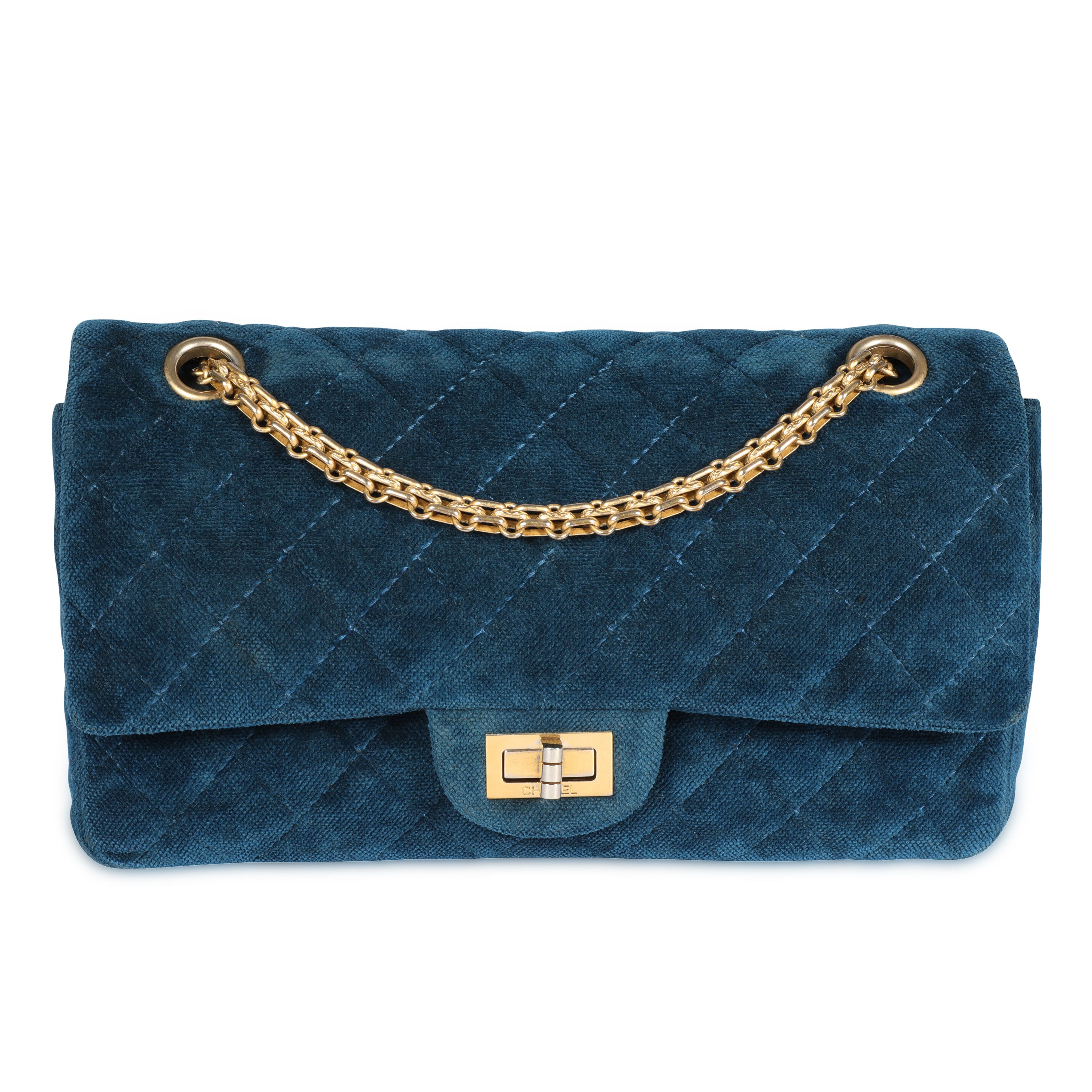 Chanel Blue Velvet Quilted 2.55 Reissue 225 Bag by WP Diamonds