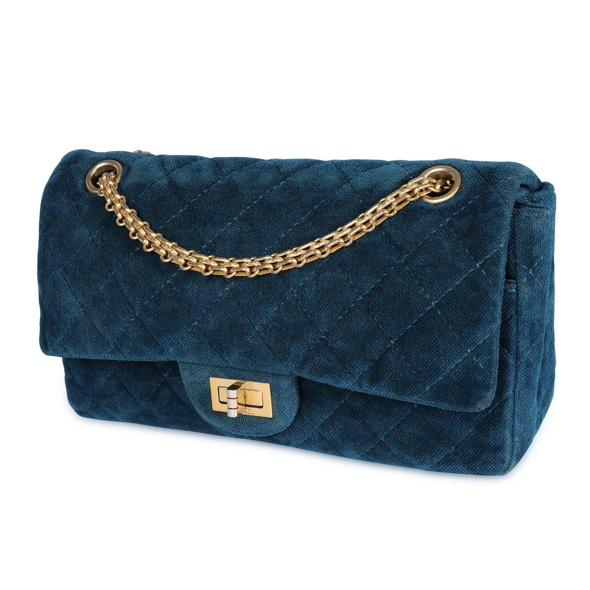 Chanel Blue Velvet Quilted 2.55 Reissue 225 Bag by WP Diamonds