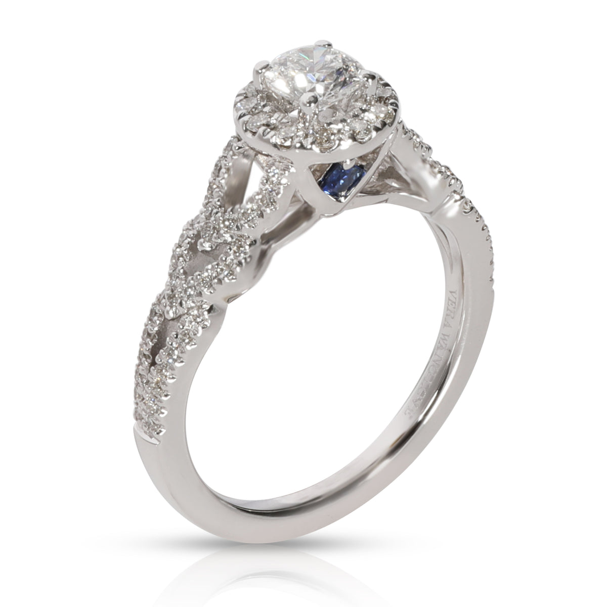 Vera Wang Halo Diamond Engagement Ring in 14K White Gold 0.75 CTW